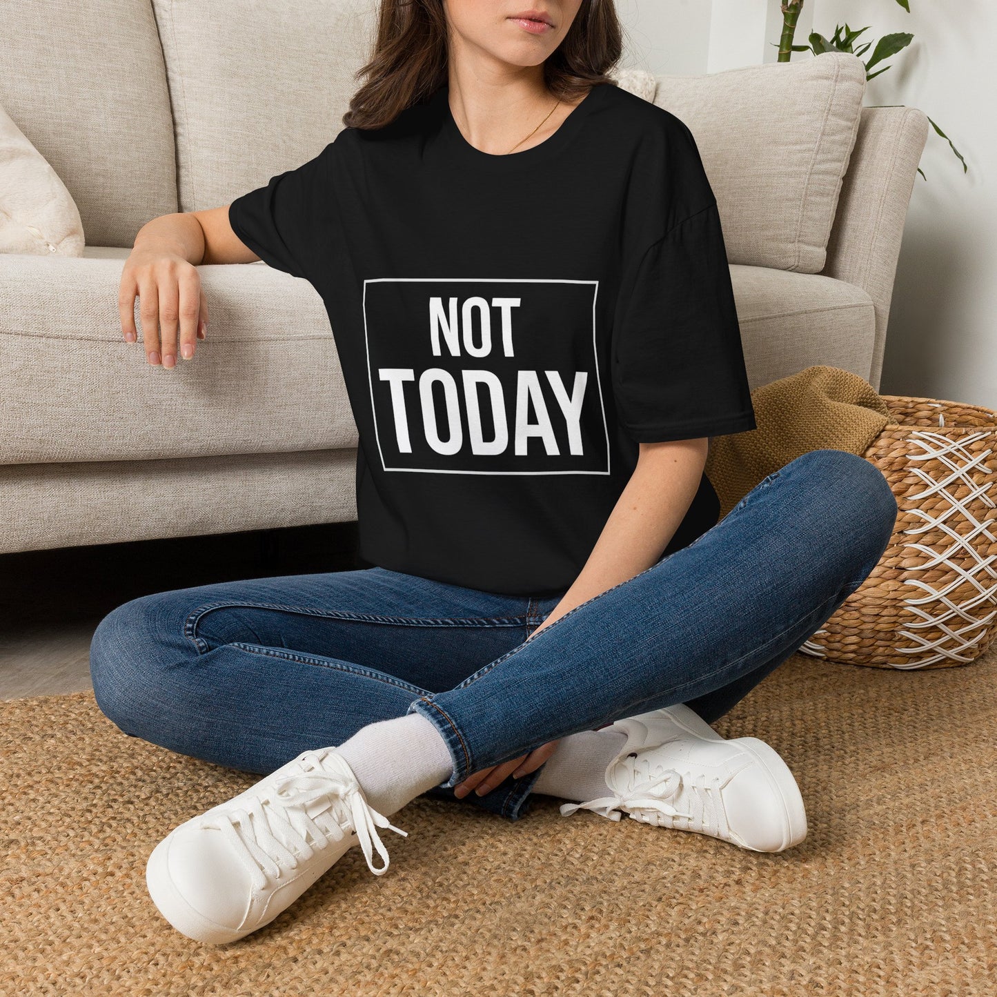 Not Today T‑Shirt — Bold Boxed Graphic Tee