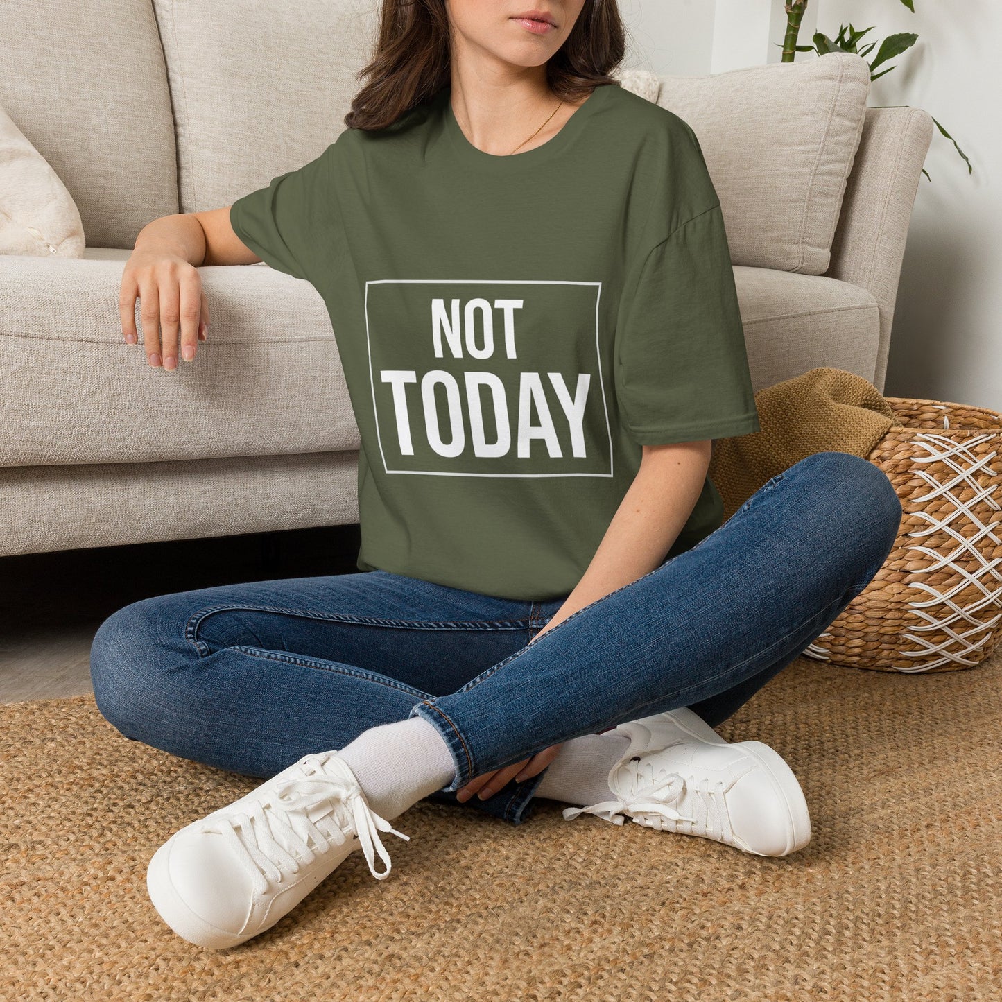 Not Today T‑Shirt — Bold Boxed Graphic Tee