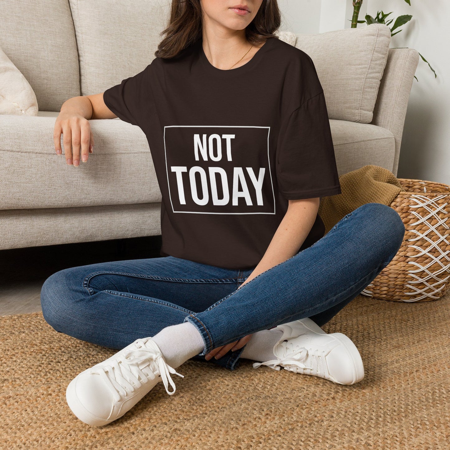 Not Today T‑Shirt — Bold Boxed Graphic Tee