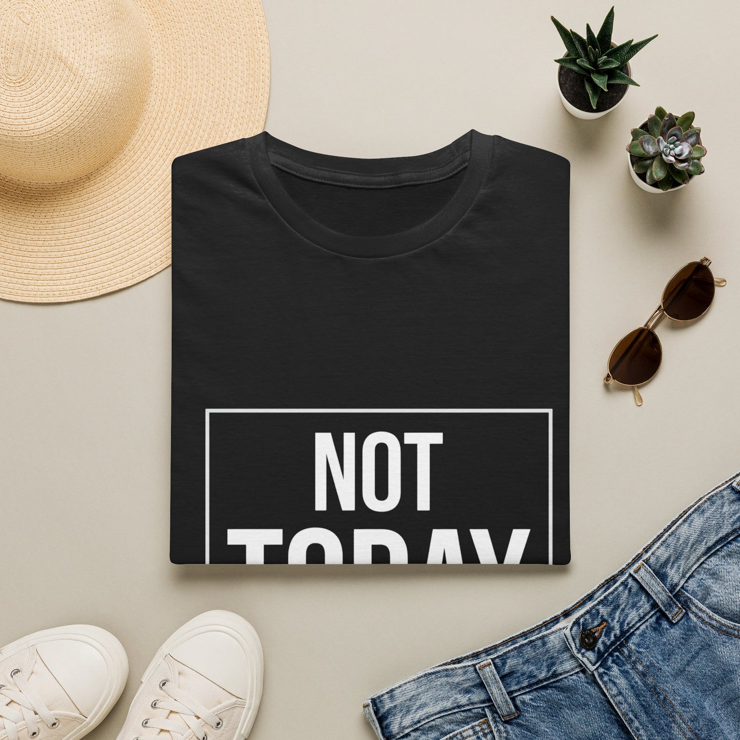 Not Today T‑Shirt — Bold Boxed Graphic Tee