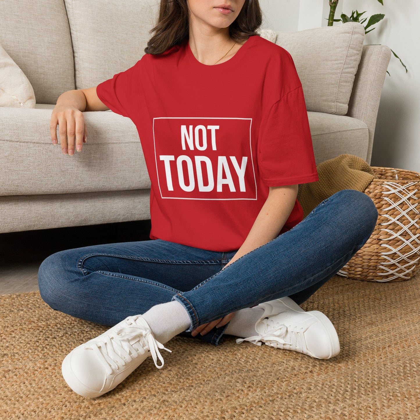 Not Today T‑Shirt — Bold Boxed Graphic Tee
