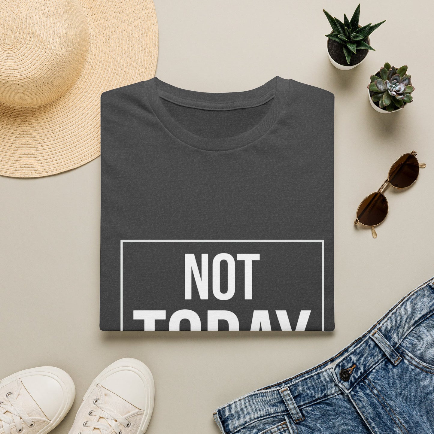 Not Today T‑Shirt — Bold Boxed Graphic Tee