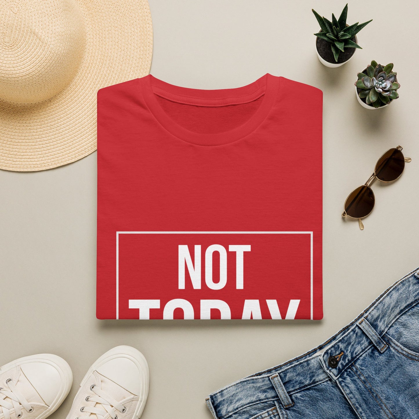 Not Today T‑Shirt — Bold Boxed Graphic Tee